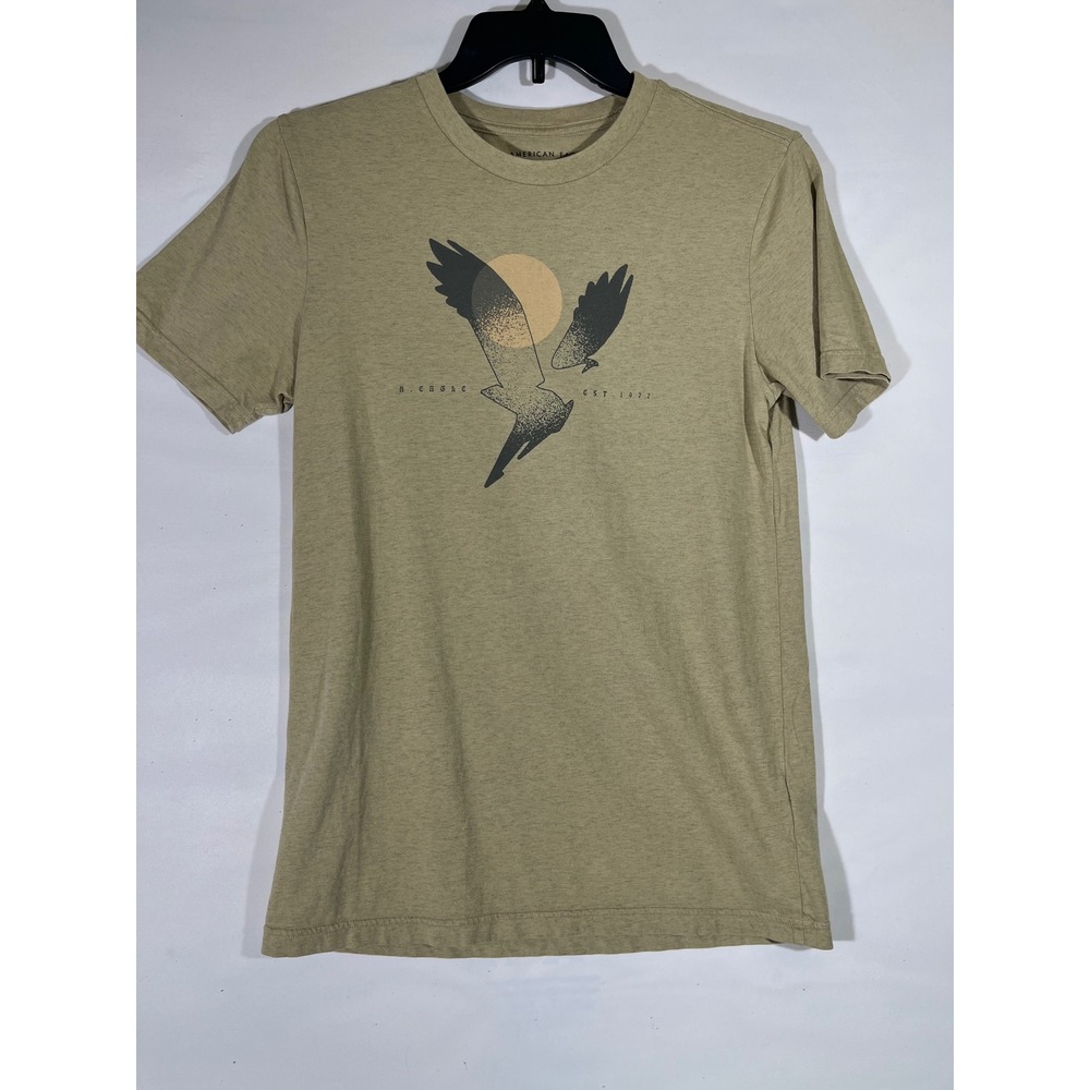 American Eagle Super Soft‎ Standard Fit Graphic Tee Men XS Brown Green EARTHY